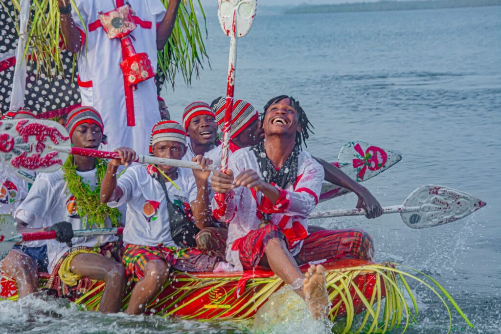 SparkBayelsa-Cultural festival celebration on colorful boat